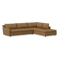 Easton Leather 2 Piece Terminal Chaise Sectional | Sofa With West Elm