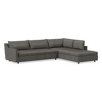 Easton Leather 2 Piece Terminal Chaise Sectional | Sofa With West Elm