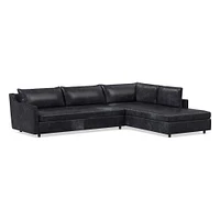 Easton Leather 2 Piece Terminal Chaise Sectional | Sofa With West Elm