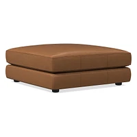 Haven Leather Ottoman | West Elm