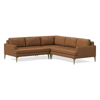 Andes Leather 3-Piece L-Shaped Sectional (94"–105") | West Elm