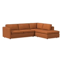 Harris Leather 2-Piece Sleeper Sectional w/ Bumper Chaise (111") | West Elm