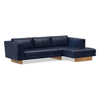 Anton Leather Piece Chaise Sectional Wood Legs | Sofa With West Elm