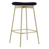 Modern Petal Backless Counter Stool - Leather | West Elm