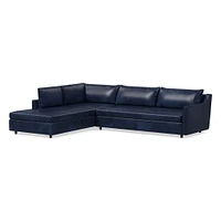 Easton Leather 2 Piece Terminal Chaise Sectional | Sofa With West Elm