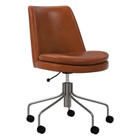 Finley Leather Swivel Office Chair | West Elm