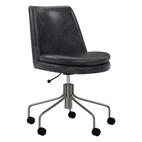 Finley Leather Swivel Office Chair | West Elm