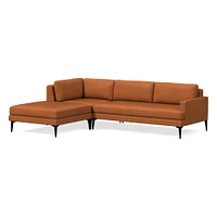 Andes Leather 3-Piece Ottoman Sectional (94"–105") | West Elm