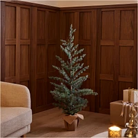 Pre-Lit Faux Blue Spruce Tree w/ Burlap Base | West Elm