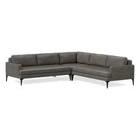 Andes Leather 3-Piece L-Shaped Sectional (94"–105") | West Elm