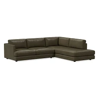 Haven Leather 2-Piece Bumper Chaise Sectional (108") | West Elm