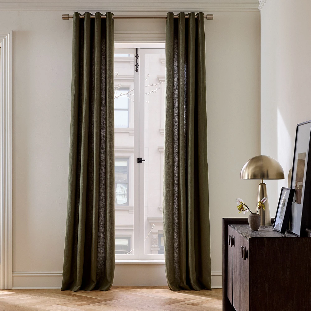 European Flax Linen Grommet Curtain | West Elm