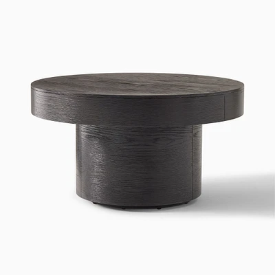 Volume Round Pedestal Coffee Table - Wood | Modern Living Room Furniture | West Elm