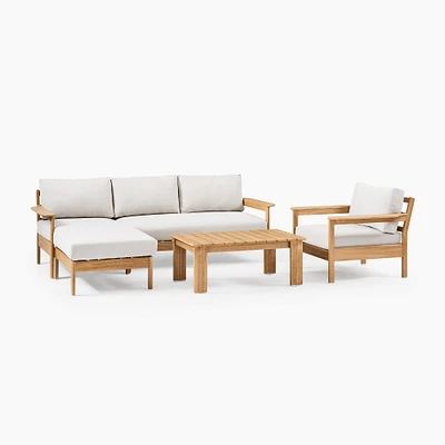 Playa Outdoor Reversible Sectional (92"), Lounge Chair & Coffee Table Set | West Elm