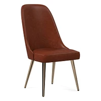 Mid-Century High-Back Leather Dining Chair - Metal Legs | West Elm