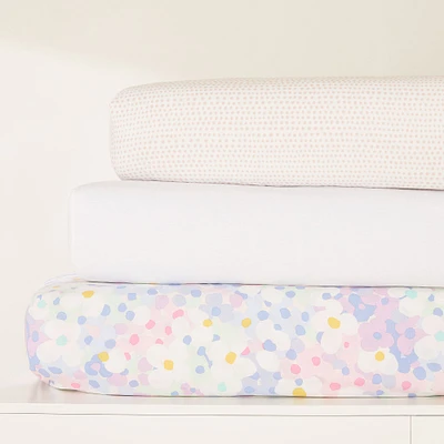 Painted Daisy Crib Fitted Sheet Bundle - Orchid | West Elm