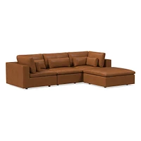 Harmony Modular Leather 4-Piece Ottoman Sectional (120") | West Elm