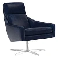 Austin Leather Swivel Armchair | West Elm