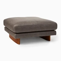 Anton Leather Ottoman - Wood Legs | West Elm