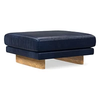 Anton Leather Ottoman - Wood Legs | West Elm