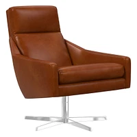 Austin Leather Swivel Armchair | West Elm