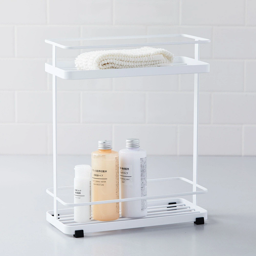 2-Tiered Shower Caddy - White, Bathroom Organization | West Elm