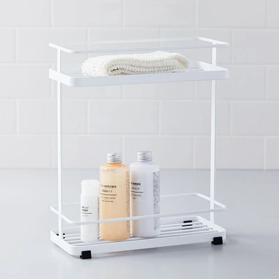 2-Tiered Shower Caddy - White, Bathroom Organization | West Elm