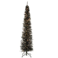 Pre-Lit Faux Black Tinsel Christmas Tree | West Elm