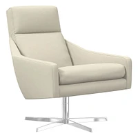 Austin Leather Swivel Armchair | West Elm