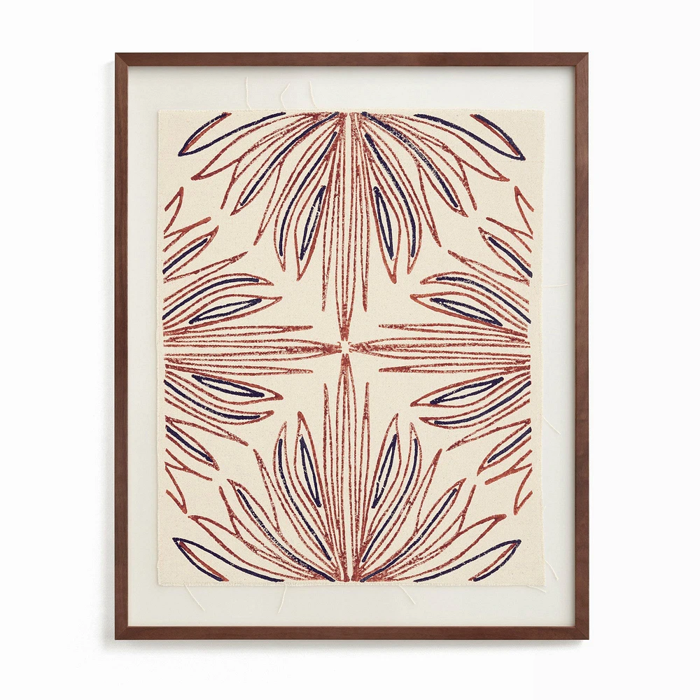 "Modern Botanical" Framed Textile Art by Minted for West Elm | West Elm
