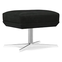 Austin Leather Swivel Ottoman | West Elm