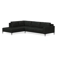 Harper Leather 2-Piece Bumper Chaise Sectional (106"–116") | West Elm