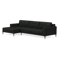 Harper Leather 2-Piece Chaise Sectional (106"–116") | West Elm