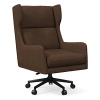 Ryder Leather Swivel Office Chair | West Elm