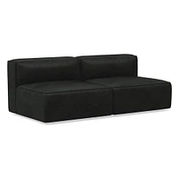 Remi Leather 2-Piece Armless Sofa (70") | West Elm