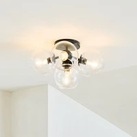 Staggered Glass Flush Mount Lighting, Milk | West Elm