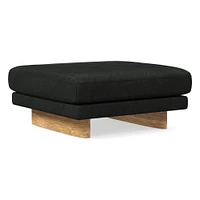 Anton Leather Ottoman - Wood Legs | West Elm