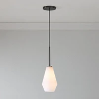 Sculptural Glass Geo Pendant Light - Large (Clear) | West Elm