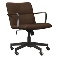 Cooper Mid-Century Leather Swivel Office Chair | West Elm