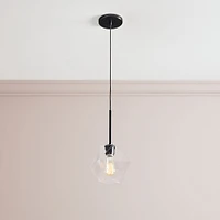 Sculptural Glass Faceted Pendant Light - Clear (7") | West Elm