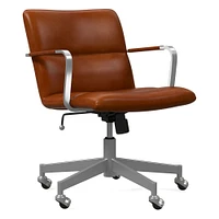 Cooper Mid-Century Leather Swivel Office Chair | West Elm