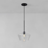 Sculptural Glass Geo Pendant Light - Large (Clear) | West Elm