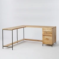 Industrial Modular L-Shaped Desk & File Cabinet | West Elm