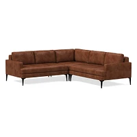 Andes Leather 3-Piece L-Shaped Sectional (94"–105") | West Elm