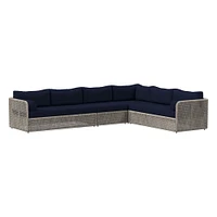 Coastal Outdoor 4-Piece L-Shaped Sectional Cushion Cover | West Elm