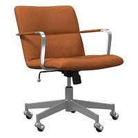 Cooper Mid-Century Leather Swivel Office Chair | West Elm