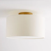 Fabric Shade Flush Mount Lighting - Drum | West Elm