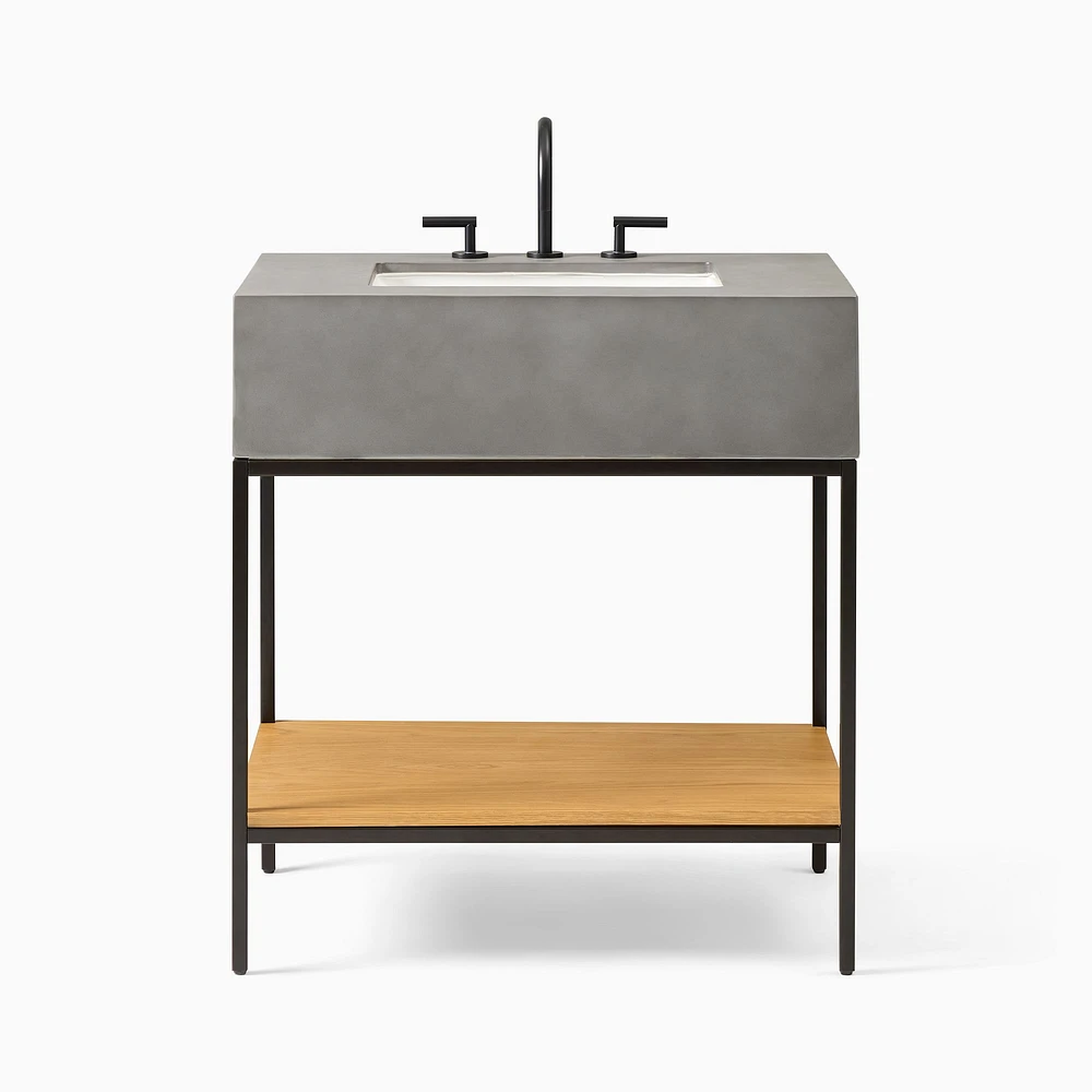 Streamline Concrete Single Bathroom Vanity (31.5") | West Elm