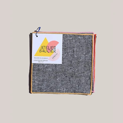 Atelier Saucier Rainbow Chambray Cocktail Napkin Set | West Elm