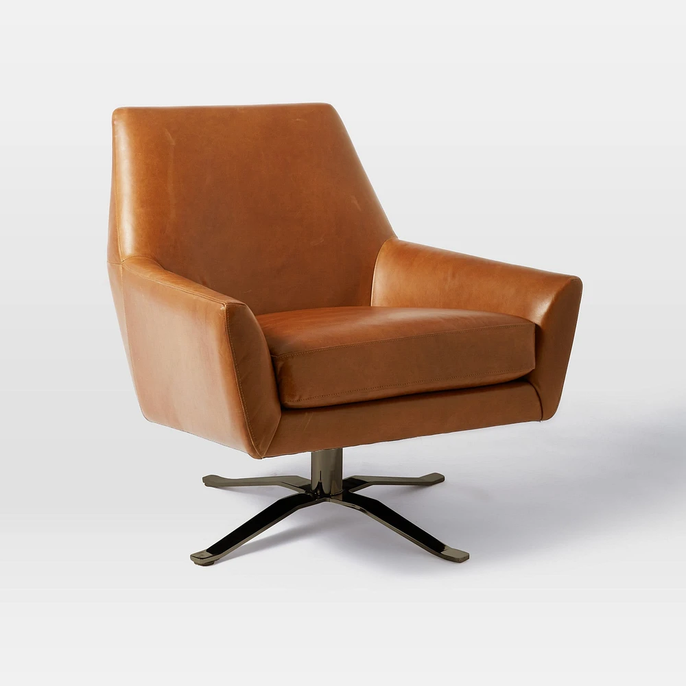 Lucas Leather Swivel Chair  | West Elm